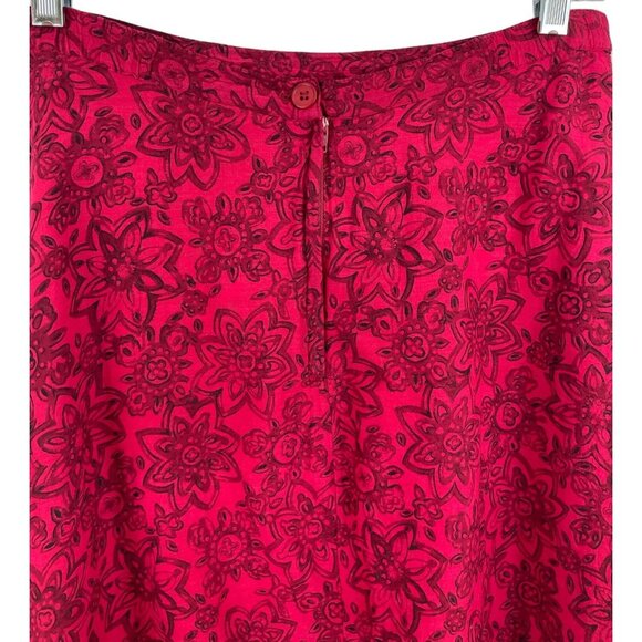 St Johns Bay Petite Womens SIze MP Red & Black Lined A-Line Midi Skirt - Picture 5 of 8